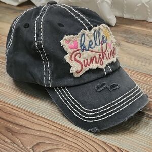 KBETHOS Navy 'Hello Sunshine' Embroidered Patch Cap